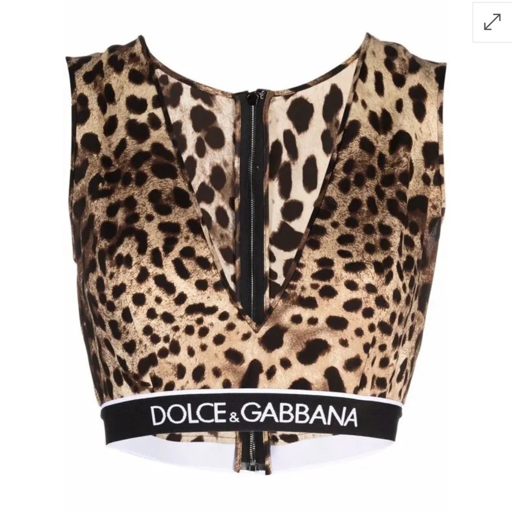 Dolce & gabbana silo leopard sz 46 medium crop top